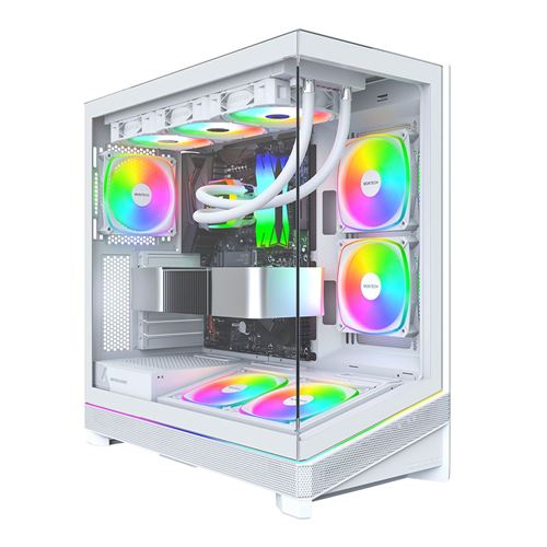 Montech SKY 3 RGB Tempered Glass ATX Mid-Tower Computer Case - White — vista 2