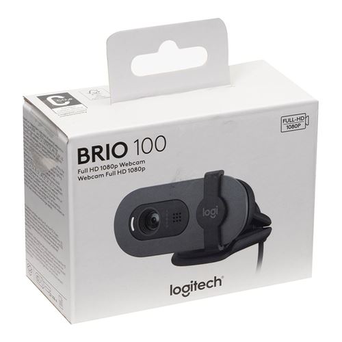 Logitech Brio 100 1080p Webcam - Graphite
 Auto-Light Balance, Privacy Shutter — vista 2