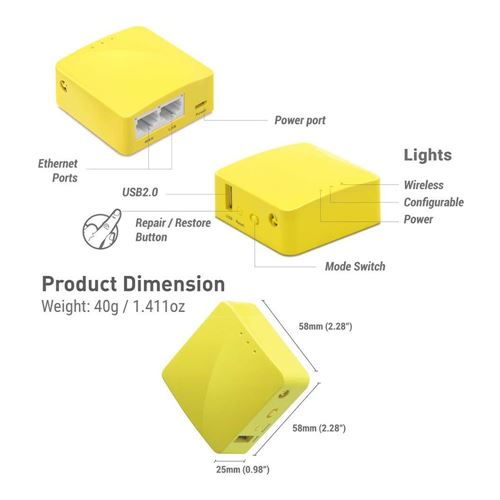 GL.iNet GL-MT300N-V2Portable Mini Travel Wireless Pocket VPN WiFi Router — vista 2