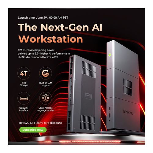 GMKtec EVO-X3 AI Mini PC
 AMD Ryzen AI Max+ 395 3.0GHz Processor;  128GB LPDDR5X-8000 RAM; — vista 2