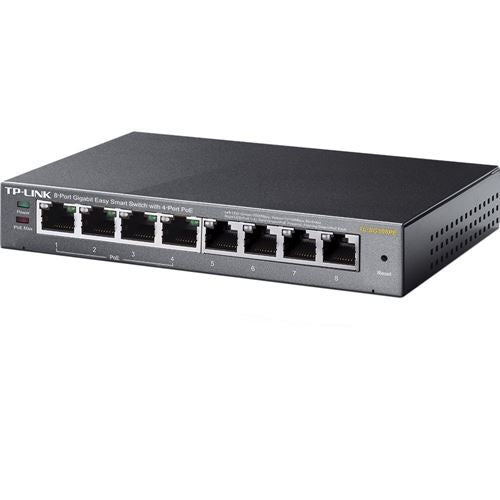 TP-LINK TL-SG108PE - 8-Port Gigabit Easy Smart Switch w/ 4-Port PoE — vista 2