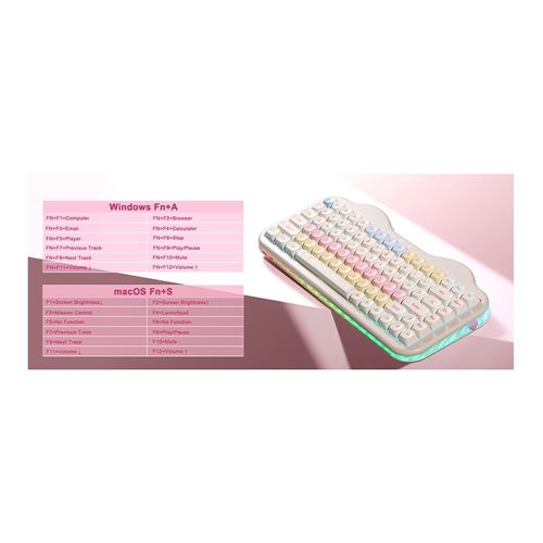 Yunzii C75 Cake Meow Wireless Mechanical Keyboard - Beige — vista 2