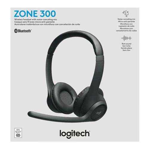 Logitech Zone 300 Wireless Bluetooth Headset - Black — vista 2