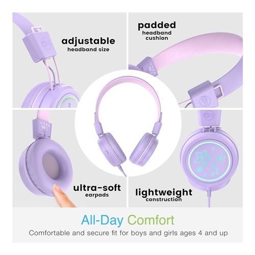 MEE Audio KidJamz Safe Listening Headphones - Lavender/Periwinkle — vista 2
