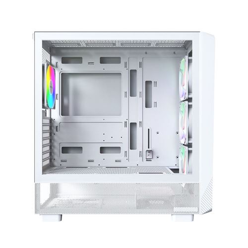Montech X5 Tempered Glass ATX Mid-Tower Computer Case - White — vista 2