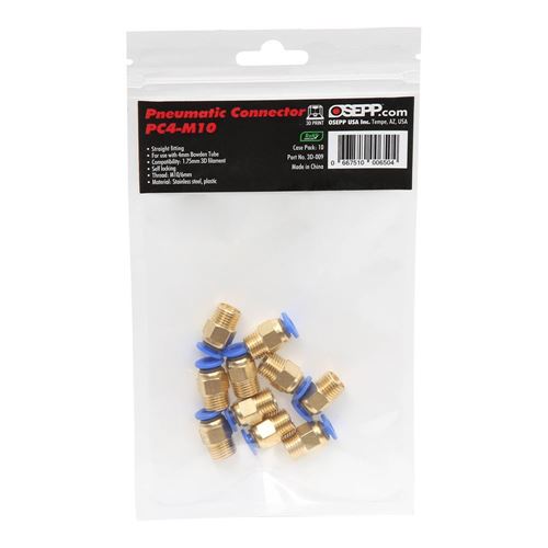 Leo Sales Ltd. Pneumatic Connector - PC4-M10, Straight Fitting (Steel) — vista 2