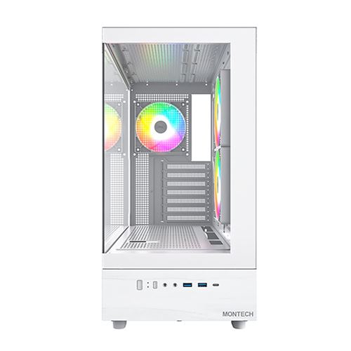 Montech XR Tempered Glass ATX Mid-Tower Computer Case - White — vista 2