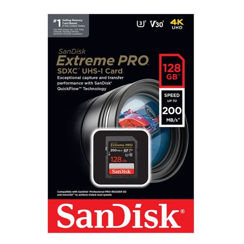 Sandisk 128GB Extreme PRO SDXC Class 10 UHS-1 V30 Flash Memory Card — vista 2