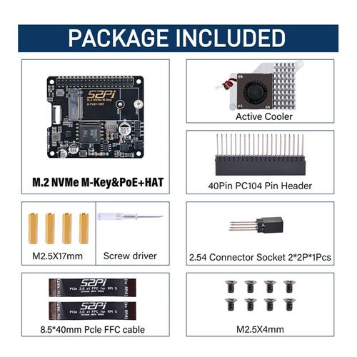 52Pi M.2 NVME M-KEY PoE+ Hat for Raspberry Pi 5 — vista 2