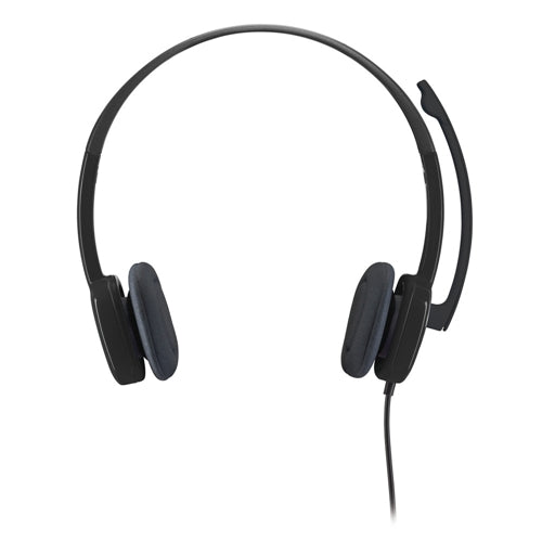 Logitech H151 Wired Stereo Headset - Black
 Noise Cancelling Boom Microphone;  In-line Con — vista 2
