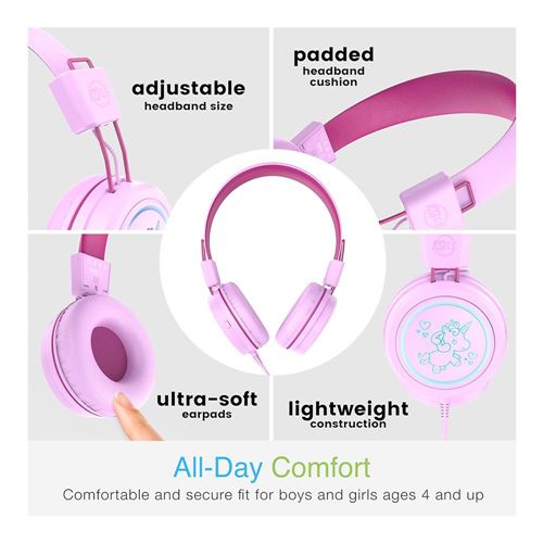 MEE Audio KidJamz Safe Bluetooth Wireless Listening Headphones for Kids - Pink/Magenta — vista 2