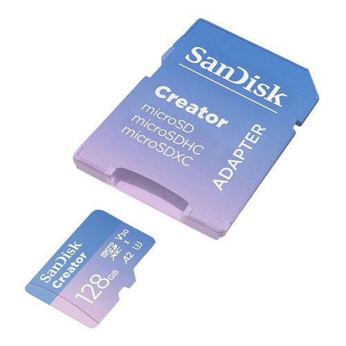 Sandisk Creator Series 128GB microSDXC Class 10 UHS-I Flash Memory Card with Adapter — vista 2