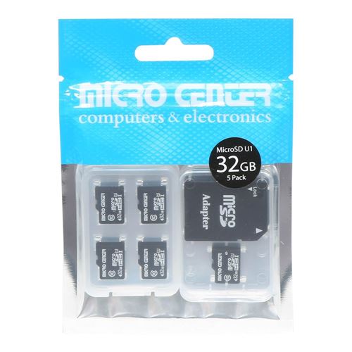 Micro Center 32GB microSDHC Class 10/U1  Flash Memory Card with Adapter (5-Pack) — vista 2