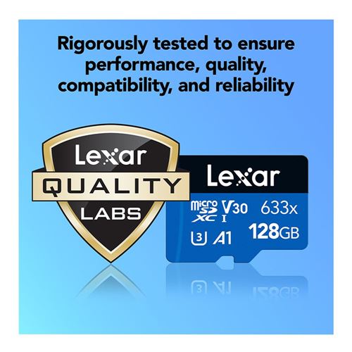 Lexar 128GB BLUE Series 633x microSDHC/microSDXC UHS-I Class 10 U3 V30 Flash Memory Card w — vista 2