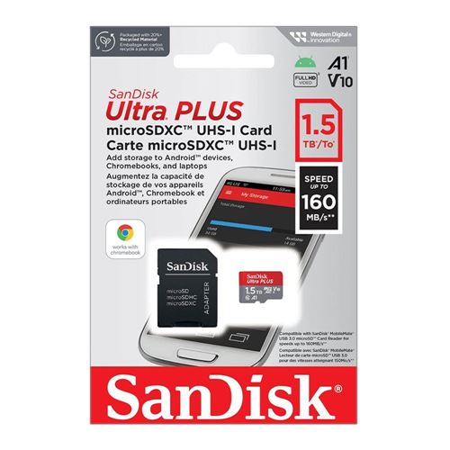 Sandisk Ultra Plus 1.5TB microSDXC/ UHS-1 Class 10 Flash Memory Card w/ Adapter — vista 2