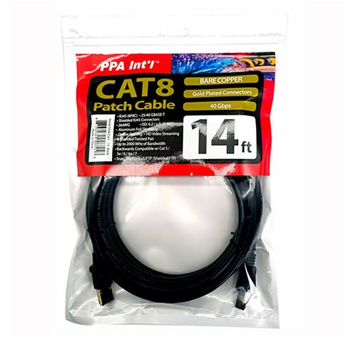 PPA 14 Ft. CAT 8 Gold-Plated Ethernet Cable - Black — vista 2