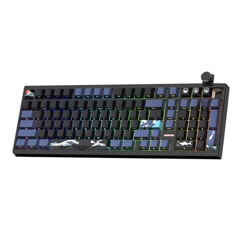 Womier M99 Tri Mode Mechanical Gaming Keyboard - Black Kanagawa — vista 2