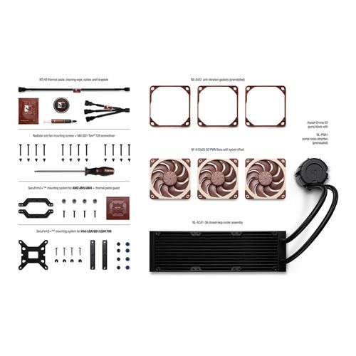 Noctua NL-LC1-36 360mm All in One Liquid CPU Cooling Kit - Brown — vista 3