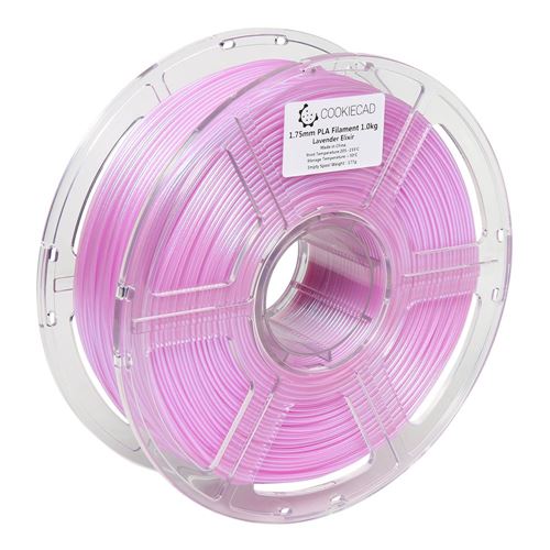 Cookiecad 1.75mm PLA 3D Printer Filament Single Color 1.0 kg (2.2 lbs.) Spool - Lavender E — vista 3