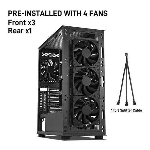 DARKROCK Classico Storage Master ATX Mid-Tower Computer Case - Black — vista 3