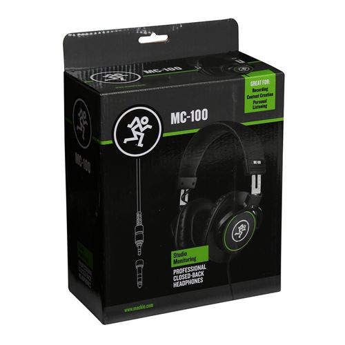 Mackie MC-100 Professional Closed-Back Wired Headphones - Black — vista 3
