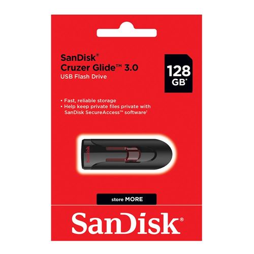 Sandisk 128GB Cruzer Glide SuperSpeed+ USB 3.1 (Gen1) Flash Drive - Black — vista 3