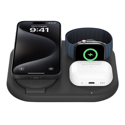 Belkin BoostCharge 3-in-1 Magnetic Foldable Wireless Charger with Qi2 15W — vista 3