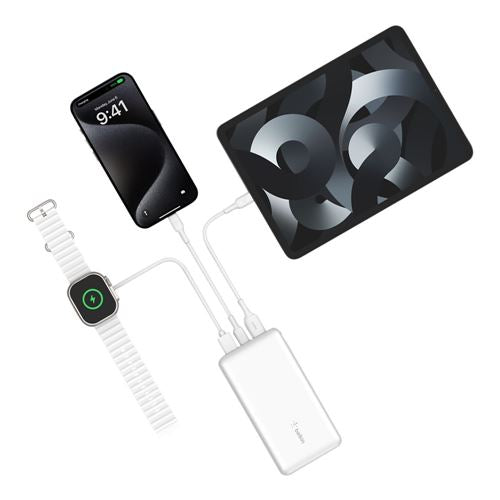 Belkin USB Type-C Portable Charger 10K Power Bank with USB-A to USB-C Cable - White — vista 3