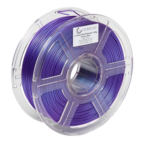 Cookiecad 1.75mm PLA 3D Printer Filament Single Color 1.0 kg (2.2 lbs.) Spool - Witch Blue — vista 3
