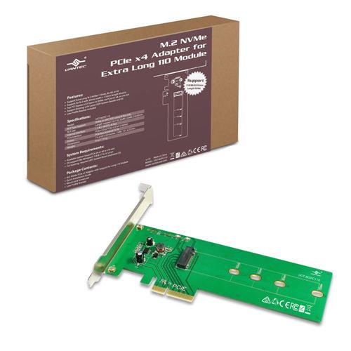 Vantec M.2 NVMe PCIe x4 Adapter (Extra Long 110 Module) — vista 3