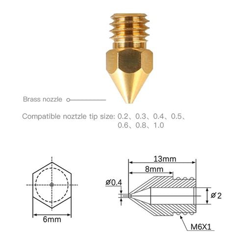 Creality Brass MK8 Nozzle (24 Piece) for Ender-3, Ender-5, CR-10 Series — vista 3
