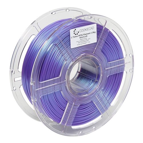 Cookiecad 1.75mm PETG Iridescent 3D Printer Filament Single Color 1.0 kg (2.2 lbs.) Spool  — vista 3