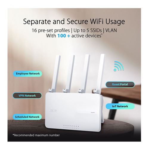 ASUS ExpertWiFi EBR63 - AX3000 WiFi 6 Dual-Band Gigabit Wireless Router with AiMesh Suppor — vista 3