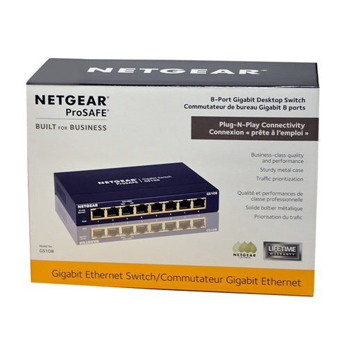 NETGEAR GS108 8-Port Gigabit Ethernet Unmanaged Switch
 Desktop, ProSAFE Limited Lifetime  — vista 3