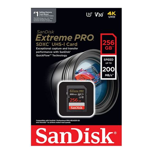 Sandisk 256GB Extreme PRO SDXC Class 10 USH-I V30 Flash Memory Card — vista 3