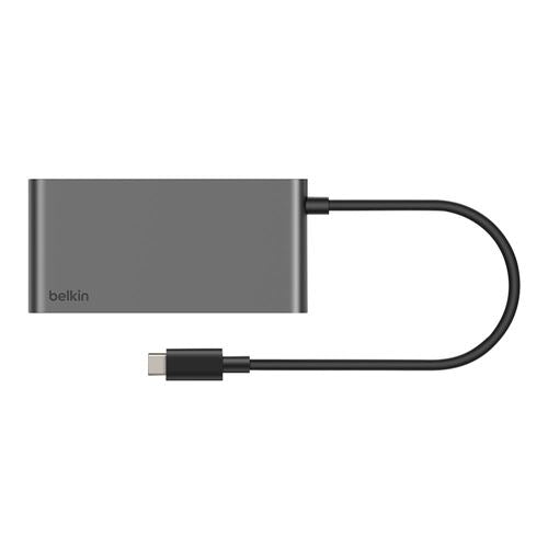 Belkin 5-Port USB-C Hub with Dual USB-C Ports - Gray — vista 3
