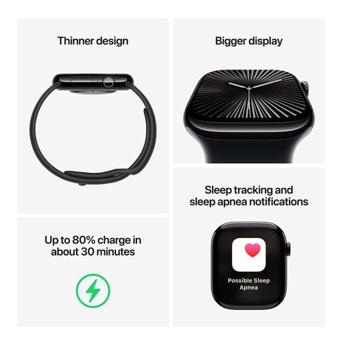 Apple Watch Series 10 GPS + Cellular 46mm - Caja de Titanio Slate - Correa Milanese Loop Slate - MWY — vista 3