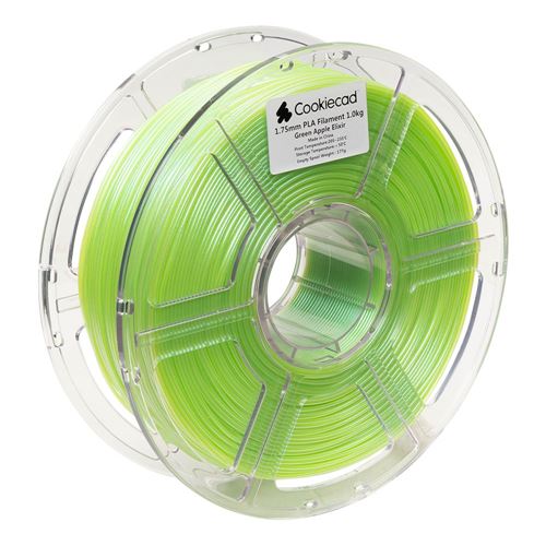 Cookiecad 1.75mm PLA 3D Printer Filament Single Color 1.0 kg (2.2 lbs.) Spool - Green Appl — vista 3