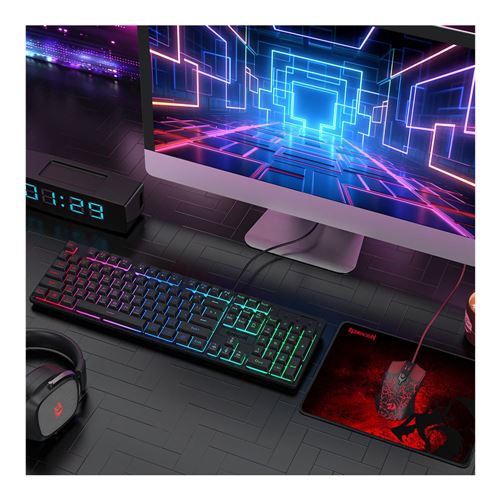 Redragon S107-2 Gaming Membrane Keyboard and Mouse Combo - Black — vista 3