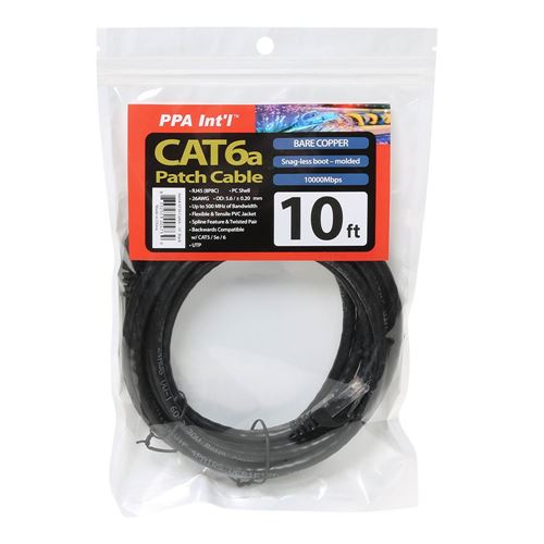 PPA 10 Ft. CAT 6a Snagless Molded Boots Ethernet Cable - Black — vista 3
