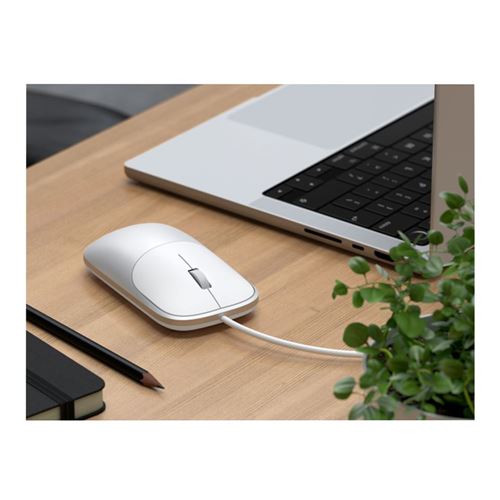 Satechi Slim LX Wired Mouse - Silver — vista 3