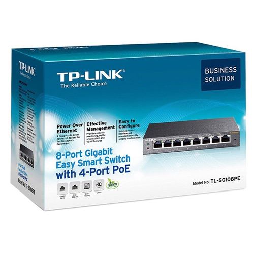 TP-LINK TL-SG108PE - 8-Port Gigabit Easy Smart Switch w/ 4-Port PoE — vista 3