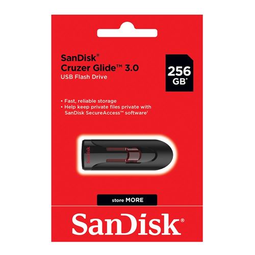 Sandisk 256GB Cruzer Glide SuperSpeed+ USB 3.1 (Gen1) Flash Drive - Black — vista 3
