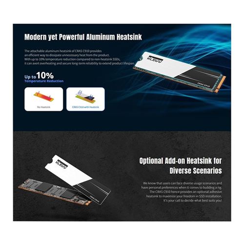 KLEVV C910G 500GB 3D TLC NAND PCIe Gen 4 x4 NVMe M.2 Internal SSD — vista 3