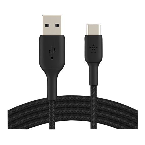 Belkin BoostCharge Braided USB-A to USB-C Cable 3 ft. Black — vista 3