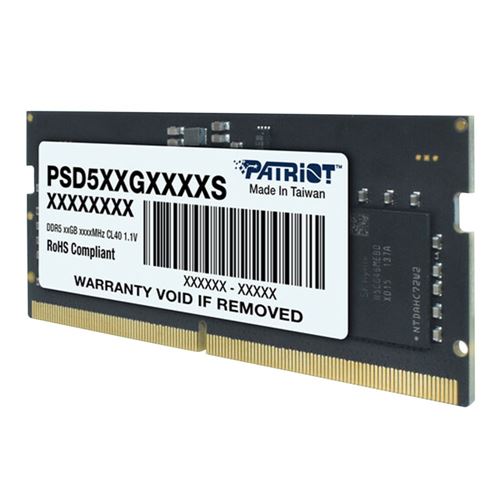 Patriot 32GB DDR5-5600 PC5-44800 CL46 Single Channel Laptop Memory Module PSD532G56002S - Black — vista lateral del módulo