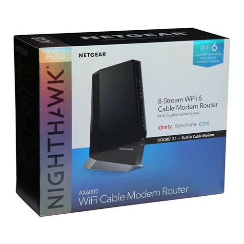 NETGEAR Nighthawk CAX80 DOCSIS 3.1 Dual-Band AX6000 Cable Modem/WiFi Router Combo
 32 x 8  — vista 3