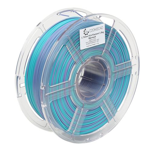 Cookiecad 1.75mm Mermaid (Rainbow Transition) PLA 3D Printer Filament - 1kg Spool (2.2 lbs — vista 3