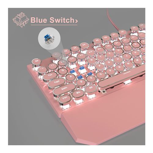 MageGee MK-STORM RGB Mechanical Gaming Keyboard - Pink — vista 3