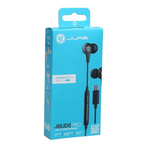 JLab JBuds Pro USB-C Wired Earbuds - Black — vista 3